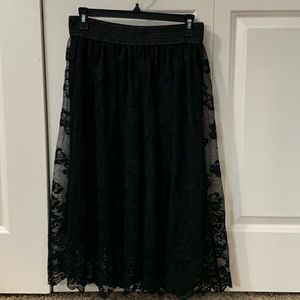 DownEast Black Lace Skirt.  Size M.